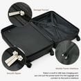 thumbnail image 5 of 3 Piece Hard Shell Luggage Set, 20/24/28" Suitcases with TSA Lock & USB Port, Front-Opening 20", Expandable 24/28", Cup Holder & Side Hooks, Black & Brown for Travel, 5 of 9