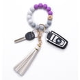 thumbnail image 1 of Pulsera Llavero De Pulsera Para Mujer, Brazalete De Cuentas De Silicona, Llavero De Cuero Pu, Llaveros De Borla Para Uso Diario Guardurnaity AP006528-03, 1 of 1