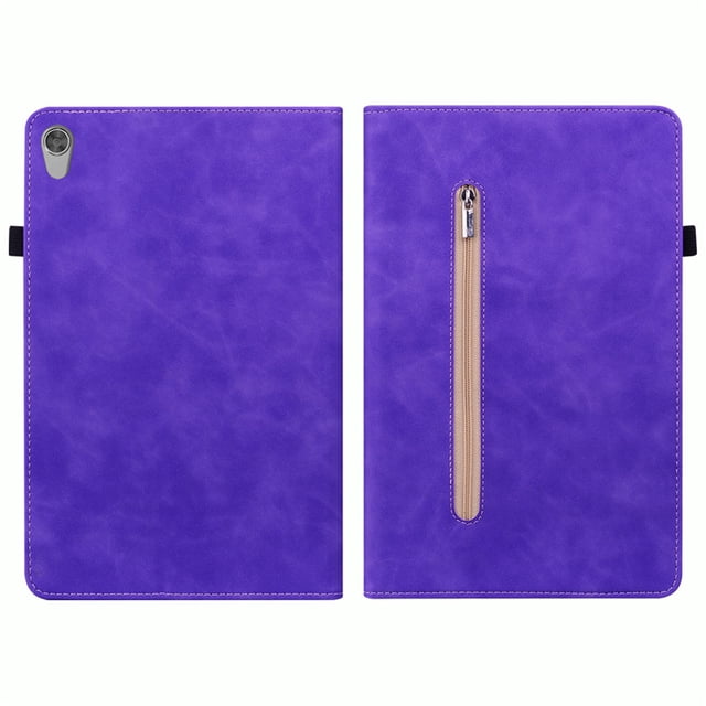 For Lenovo Tab M8 HD Cover Case PU Leather Soft Silicone Back Wallet Cover Tablet for Lenovo Smart Tab M8 TB 8505X 8705F Case Purple Tab M8 3rd Gen 2021