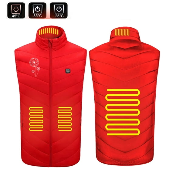 Meichang Heated Vest for Men and Women Plus Size Outdoor Work Outerwear 4 Heating Area Electric Heated Jacket Hunting Thermal Heated Clothing