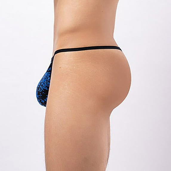 Vedolay Men Brief Men's Briefs Ultra Super Soft Low Rise Mesh Underwear Breathable Enhancing Triangle Bikinis,Blue L