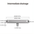 thumbnail image 3 of 1 Set, 11.8" Linear Shower Drain With Removable Grate, Professional Brushed 304 Stainless Steel Rectangle Shower Floor Drain,Floor Shower Drain With Hair Strainer, 3 of 5