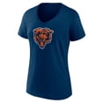 thumbnail image 2 of Women's Navy Chicago Bears Primary Team Logo V-Neck T-Shirt, 2 of 3