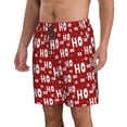 thumbnail image 2 of Wukai Ho-Ho-Ho Print Beach Trunks with Compression Liner Swimsuit Quick Dry Beach Sports Shorts with Pocket-3X-Large, 2 of 6