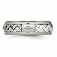 thumbnail image 4 of Titanium/Silver Two-Tone Titanium With Sterling Silver Inlay Polished 1Pt. Diamond 7mm Band (Size 8.5) Made In China tb440a-8.5, 4 of 4