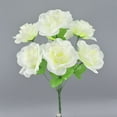thumbnail image 6 of chaungfeng 1 Bundle 7 Heads Artificial China Rose‌ Flowers, 13inch Silk Rose Bouquet with Stem, Blooming Flower Bunches for DIY Floral Arrangement Table Centerpiece Decoration (White), 6 of 7