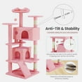 thumbnail image 4 of edx 54" Cat Tree Tower, Multi-Level Pet Indoor Furniture with Scratching Post, Large Condo, Climbing Ramp for Kitten, Pink, 4 of 8