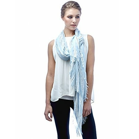 Sassy Scarves Womens Striped Allover Patterned Fringe Accented Spring Summer...