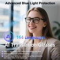 thumbnail image 2 of AI Translation smart Glasses with Real-Time 160-Language Translator, Hands-Free Calling, Music Playback, Physical Color-Changing/Black Options, for Language Learning & Business Use, Ideal Gift, 2 of 10