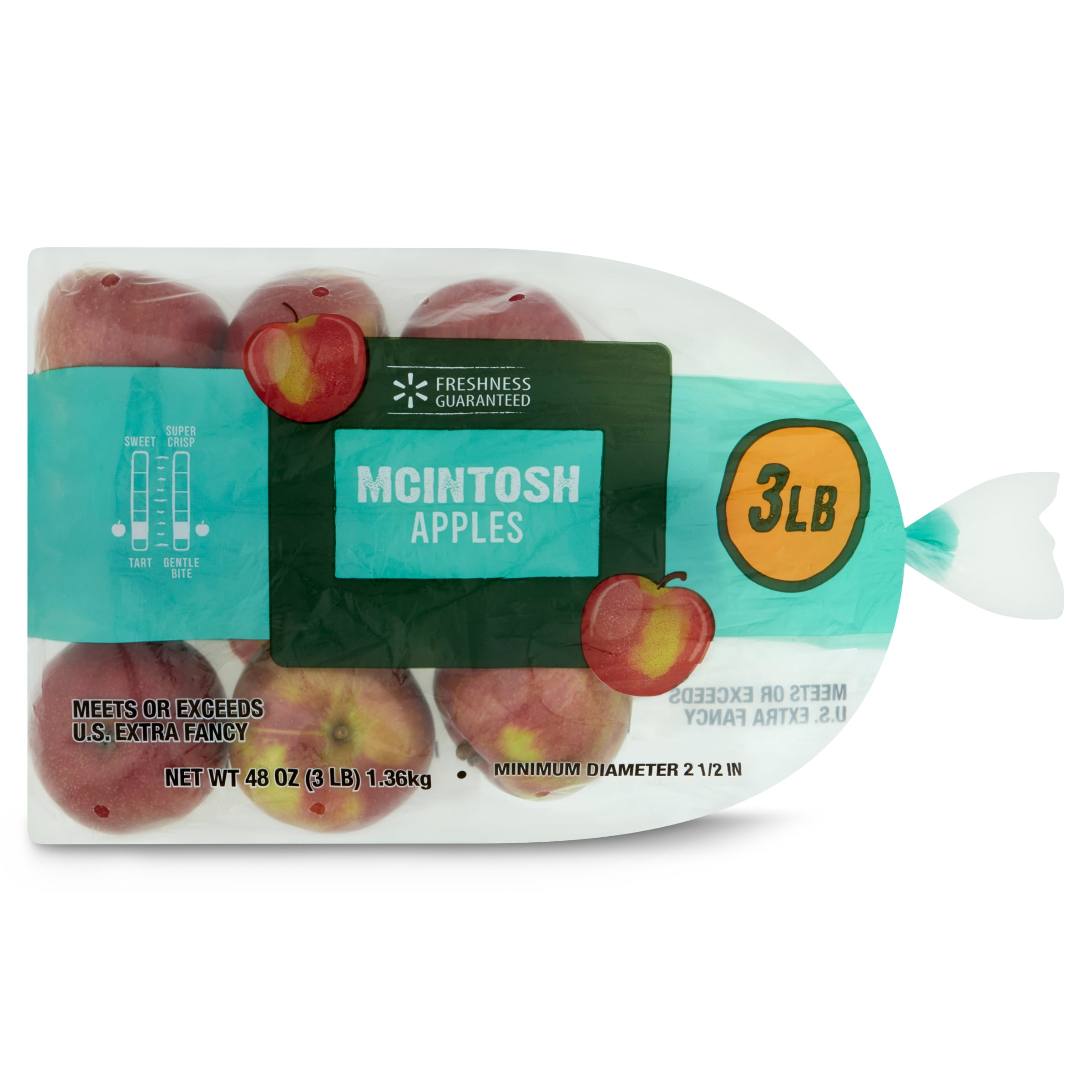 Freshness Guaranteed McIntosh Apples, 3 lb Bag Walmart Inventory
