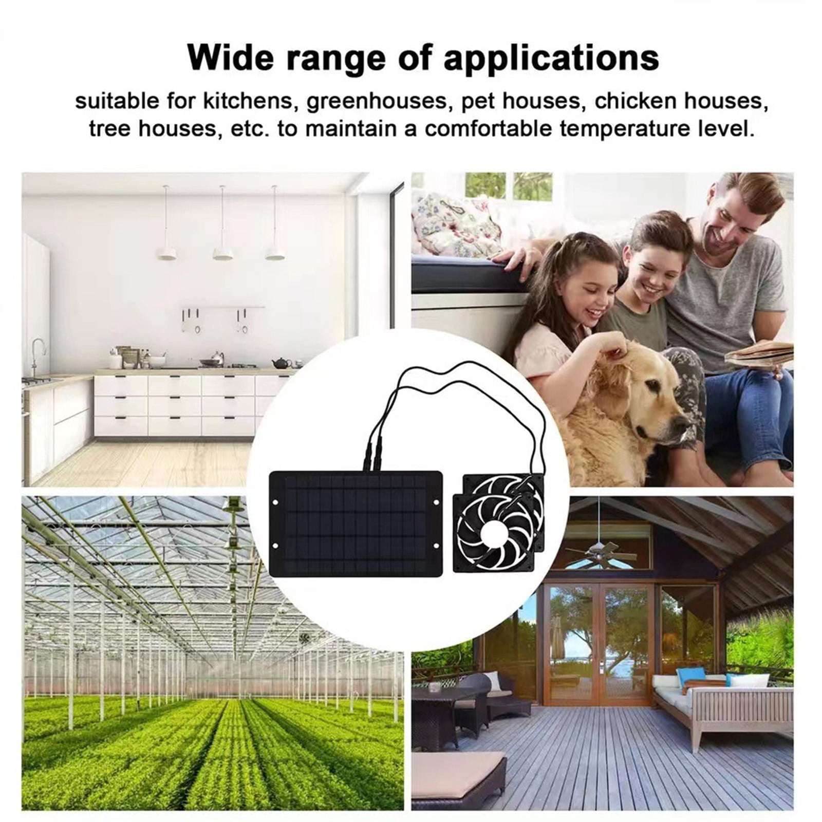 Tuphregyow Solar Panel Fan Kit,Waterproof Solar Powered Dual Fan,10W 12V Solar Exhaust Fan,Cooling Ventilation Projects for Chicken Coop, Greenhouse, Dog House, Shed, Pet Houses, Window Exhaust