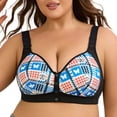 thumbnail image 1 of Bra for Casual Front-Closure Comfort Seamless Backless Design with Adjustable Straps and Cup Pattern, 1 of 8