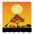 thumbnail image 3 of Ambesonne Savannah Shower Curtain, Wildlife Animals Elephants, 69"Wx75"L, Chocolate Orange and Black, 3 of 5