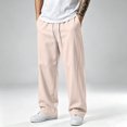 thumbnail image 6 of Men's Wide Leg Sweatpants Oversized Lounge Uncuffed Pants Drawstring Waist Casual Joggers, 6 of 6