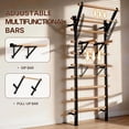 thumbnail image 3 of Swedish Ladder, Stall Bar, Suspension Trainer with Pull-Up Bar and Dip Bar Attachments, Wooden Stall Bar with 9 Strategic Rods for Core Strengthening and Stretching Balanced for Body Exercises, 3 of 9