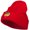 Red, variant on Rasta Heart Embroidered Long Beanie - Red OSFM