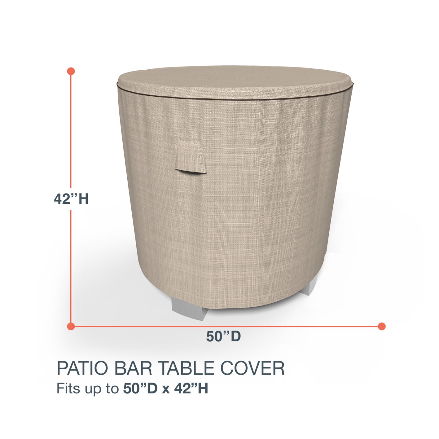 Budge 50"Dia. Black Ivory Patio Bar Table Cover, StormBlock™ Mojave