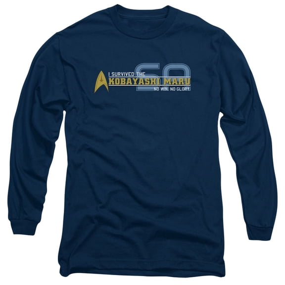Star Trek I Survived Long Sleeve Adult 18/1 T-Shirt Navy