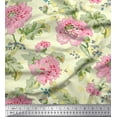 thumbnail image 1 of Soimoi Japan Crepe Satin Fabric Leaves & Floral Artistic Print Fabric by The Yard 42 Inch Wide, 1 of 3