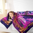 thumbnail image 4 of Homewish Wildlife Bat 3 Pieces Queen Comforter Set for Kids Children Teens,Magical Purple Lightsaber Ultra Soft Bedding Sets,Gothic Style Bedding Comforter Set,Ultra Soft Home Decor,Reversible, 4 of 8