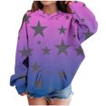 thumbnail image 2 of TFEOQRY Tween Girls Hooded Sweatshirt Long Sleeved Fashionable star printed Pattern T-shirt Round Neck Top with pockets, 2 of 4