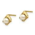 thumbnail image 2 of Madi K 14k  3-4mm White Button Freshwater Cultured Pearl Post Earrings, 2 of 3