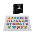 thumbnail image 3 of Ambesonne Alphabet Jigsaw Puzzle Durable Cardboard, Gradient Colors Graffiti, 1000 pcs, Azure Blue Dark Sky Blue, 3 of 5