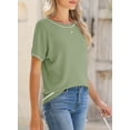 thumbnail image 2 of Chase Secret Womens Tops Summer Casual Crewneck Lightweight Knit Short Sleeve Blouse Shirts, 2 of 6