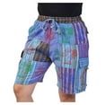 thumbnail image 3 of The Collection Royal Men Hippie Patchwork Bohemian Casual Rave Festival Harem Drawstring Boho Shorts-XL, 3 of 5