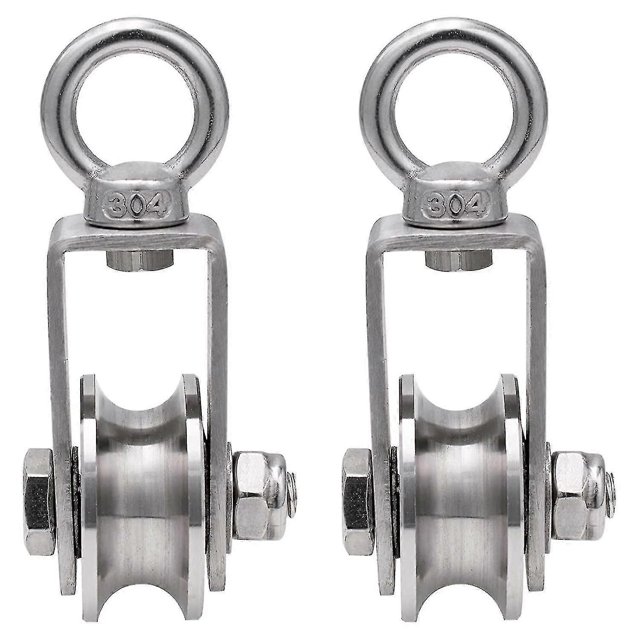 2 Steel Roller Blocks Inner Ball Bearings Stainless Steel Rollers For Ropes