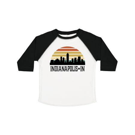 

Inktastic Indianapolis Indiana Skyline Retro Gift Toddler Boy or Toddler Girl T-Shirt