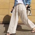 thumbnail image 2 of Pantalon de Détente pour Femmes à Coupe Décontractée avec Taille Élastique et Jambe Grand, 2 of 7