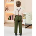 thumbnail image 4 of ZOEREA Boys Clothes Formal Suit Gentleman Wedding Outfit Short Sleeve Shirt with Bow Tie and Suspender Pants 2-10 Years, 4 of 7