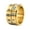 Gold, variant on Unisex Stainless Steel Vintage Luminous Glow 2 Floors Roman Numerals Blue Numbers Rotatable Ring Anxiety Fidget Band Black Size 12
