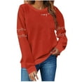 thumbnail image 2 of ‌FDGIU Trendy 2025 Women's Xmas Sweater – Funny Print Long Sleeve Pullover, Winter Casual Tunic‌, 2 of 5