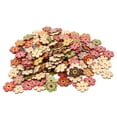 thumbnail image 2 of Botones de flores Estilos ricos retro Colores vivos Madera duradera Botones artesanales de amplia aplicación para bolsa de ropa DIY 200 piezas (25 mm) Estilo aleatorio, 2 of 5