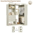 thumbnail image 5 of Freestanding 56.5" Closet Organizer System with 4 Drawers, Homieasy Corner Closet System with 2 Rods & 6 Shelves for Walk-In Closets, Bedroom, White Oak, 5 of 8