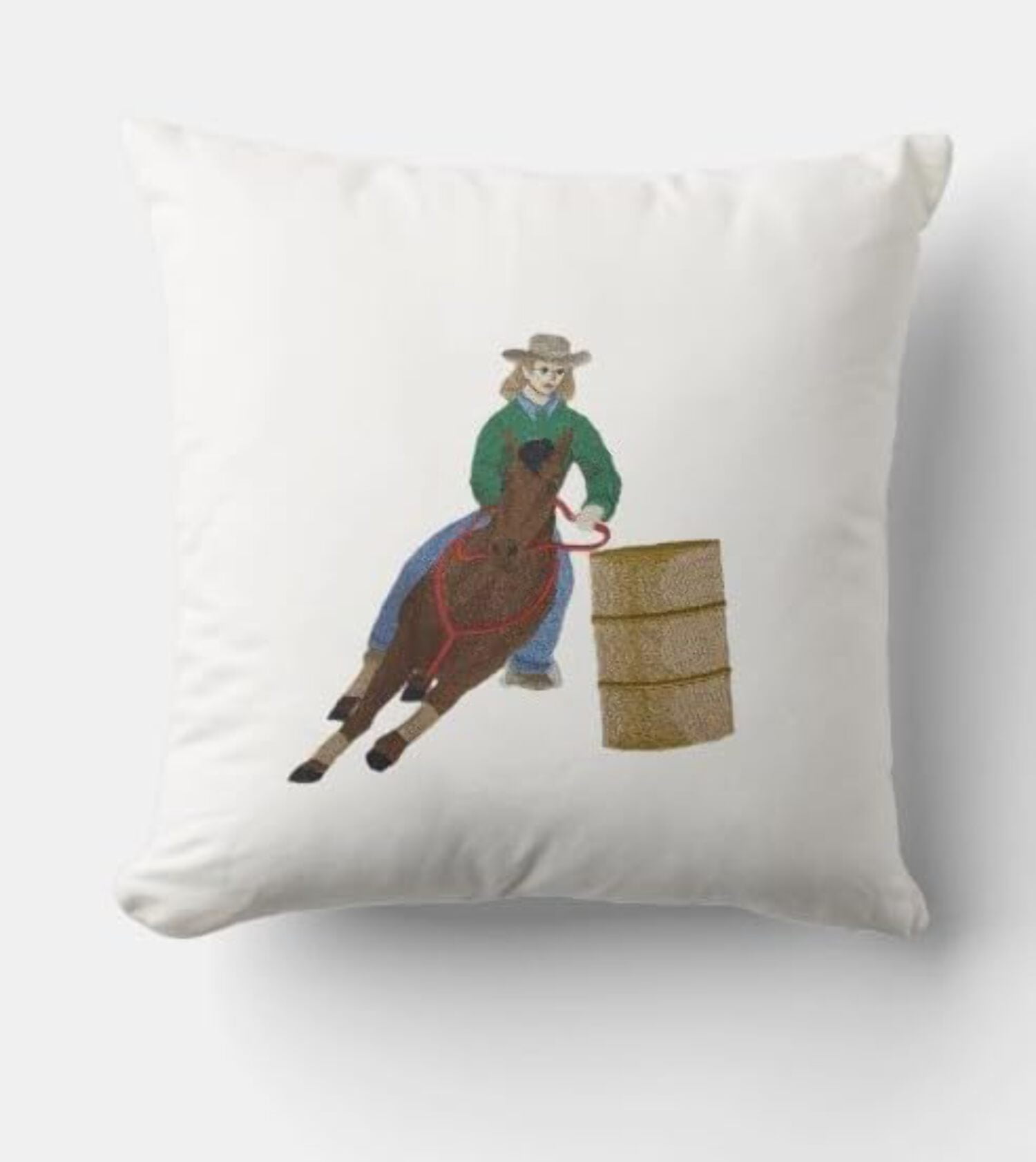 Beyond Vision Custom Horse [ Barrel Racer ] Embroidered Iron on/Sew Patch (6" x 5.83")