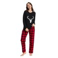 thumbnail image 3 of Apparonia Cotton Matching Pajamas for Couples Long Sleeve Top & Long Pants Sleepwear Pjs Sets FKT-Red & Black Plaid XXL, 3 of 7