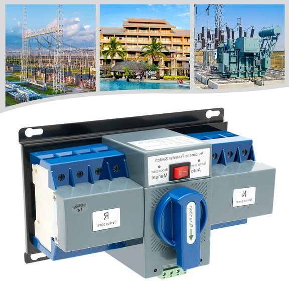 4P 63A Automatic Changeover Switch AC110V Transfer Switch for Lighting Circuit, Dual Power Automatic Transfer Switch 50HZ/60HZ Power Switch for Office Buildings, Shopping Malls, Banks