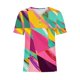 thumbnail image 5 of Fiudx Ofertas y Liquidaciones Camiseta de Manga Corta con Cuello En V y Estampado Informal para Mujer, Jersey con Botones, Camiseta de Manga Cruzada de Verano, 5 of 5
