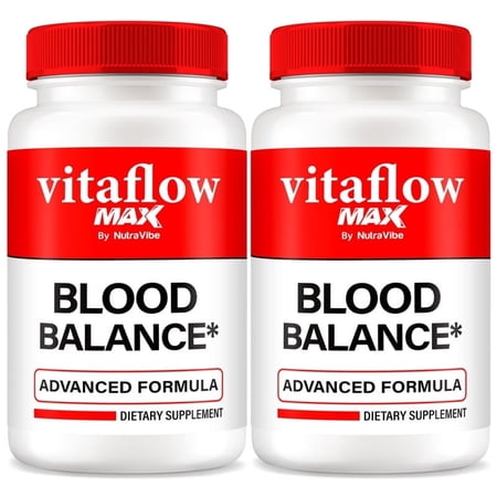 (2 Pack) VitaFlow Max Blood Balance Capsules - Original Vita Flow Max Pills, Naturally Supports Healthy Circulation, Stable Levels and Energizes the Body, Capsulas Review (120 Capsules)