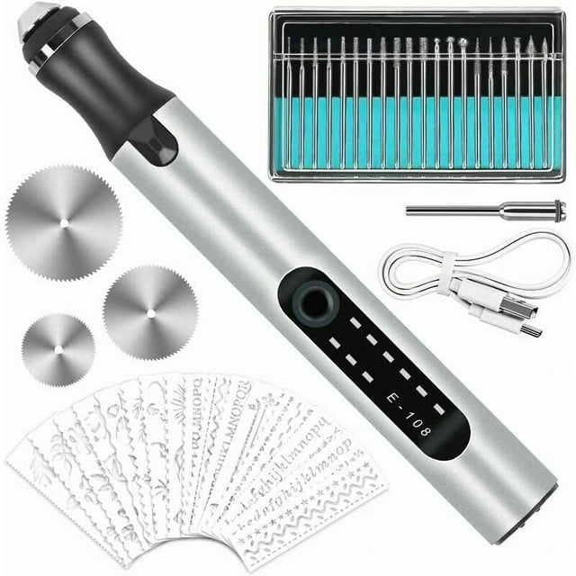 Engraving Pen, Speed Adjustable Portable Rotary Engraver with USB Rechargeable Cordless Engraving Machine for Jewelry Wood Glass Stone Carving