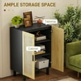 thumbnail image 4 of HOMCOM Buffet Bahut Boho avec 2 Portes en Rotin, Noir, 4 of 7