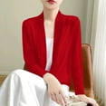 thumbnail image 5 of Red Cardigan for Women's Long Sleeve Ice Silk Knit Skirt V Neck Cardigan Womens Fall Fashion 2024, 5 of 5