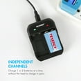 thumbnail image 5 of Tenergy TN141 2-Bay 9V Smart Charger + 2 Pack 9V 250mAh NiMH Rechargeable Batteries, 5 of 7