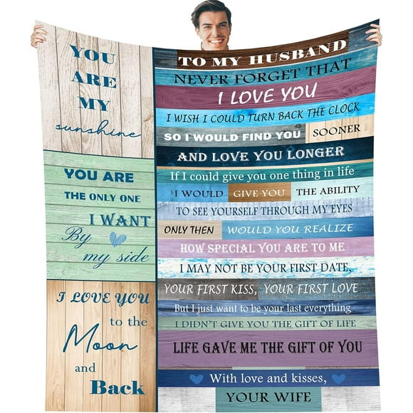 Cadeaux pour Mari, pour Lui, Cadeau d'Anniversaire Mari, Tu Es Ma Vie Couverture 60"x 80 Pouces à Mon Mari de la Part de la Femme