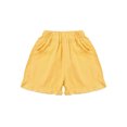 thumbnail image 6 of Rswnyirn Kids Girls Straight Leg Denim Shorts High Waist Boyfirend Style Raw Hem Loose Fit Jean Yellow 140, 6 of 7