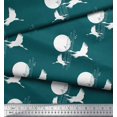 thumbnail image 3 of Soimoi Silk Fabric Bamboo Tree,Moon & Stork Bird Print Fabric by The Yard 42 Inch Wide, 3 of 3