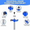 thumbnail image 2 of 4 Pcs Rabbeting Router Bits Set 1/4 Inch Shank with 6 Bearing Set - Adjustable Multi Depths Cutter, 2 of 6